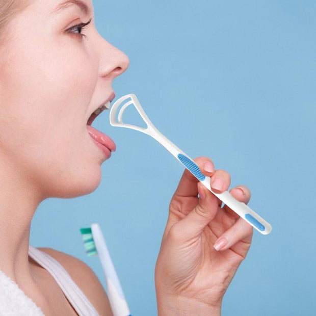 Tongue Brush Tongue Scraper Cleaner Anti-slip Design 180x35mm