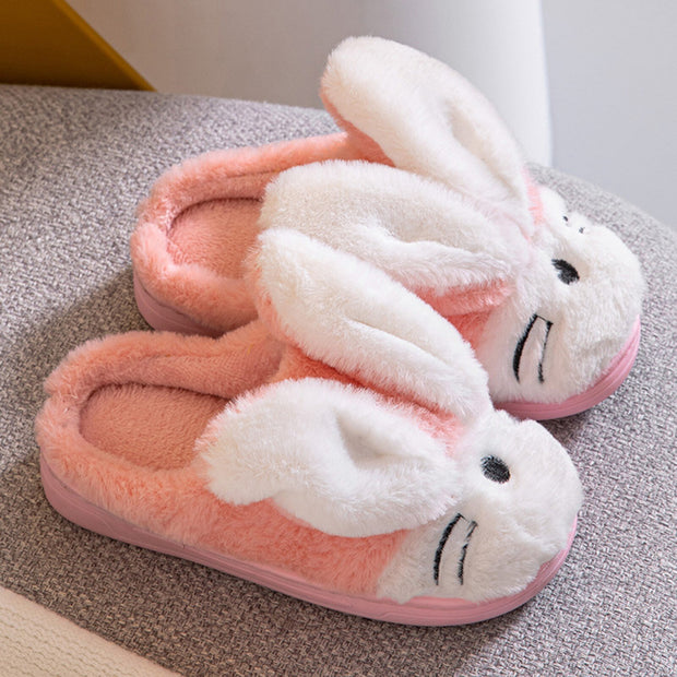 Kawaii Cartoon Rabbit Kids Slippers Children Boys Girls Cartoon Furry Shoes