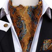 Green Solid 100% Silk Ascot Cravat Tie Ascot Scrunch Self British style