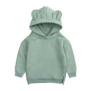 New Fashion Baby Boys Girls Clothes Solid Color Pullover Hooded
