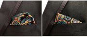 EASY.H Luxury 25*25CM  Vintage Floral Paisley Silk Hanky Pocket Square