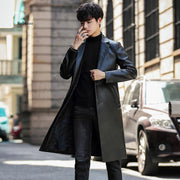 Big Fur Collar Long Overcoats Luxury Long Leather Jackets