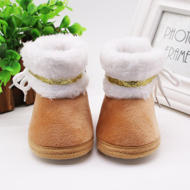 0~15m Infant Newborn Baby Girls Cashmere Plush Winter Boots