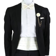 New Fashion Mens Cummerbund Bow Tie Brooch Set