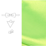 Men Bowtie Cufflinks Cravat Set Solid Butterfly Ties
