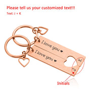 Personalized Stainless Steel Date Name Couple Custom Keychain