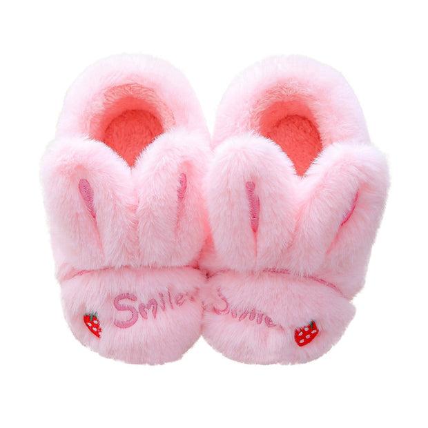 Kawaii Cartoon Rabbit Kids Slippers Children Boys Girls Cartoon Furry Shoes