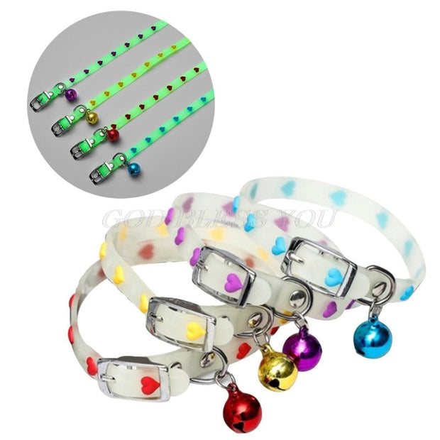 Pet Glowing Collars With Bells Glow At Night