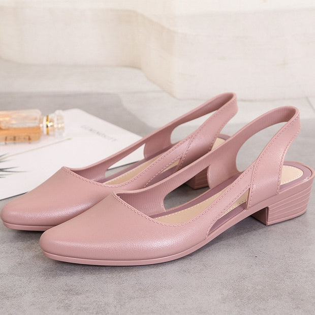 Cut-out closed toe jelly sandals women