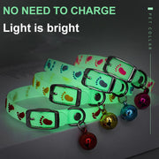 Pet Glowing Collars With Bells Glow At Night
