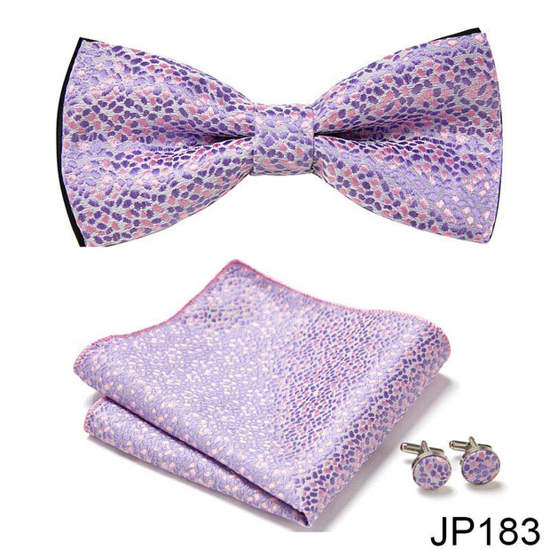 New Paisley  Bow Tie for men Wedding Bowtie Handkerchief Cufflink Set