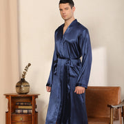 Bathrobe Satin Silk Sleepwear Solid Color Nightwear Kimono High-quality Casual