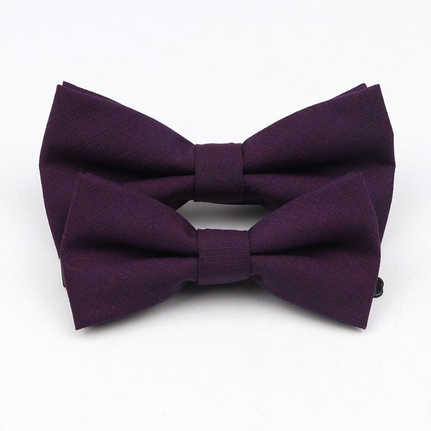 Soft Polyester Solid 15 Colors Father-son Bowtie Set