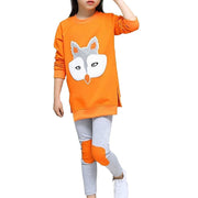 Kids Girls Cartoon Clothing Sets Long Sleeve Sweatshirt +Pants 3-14 Years