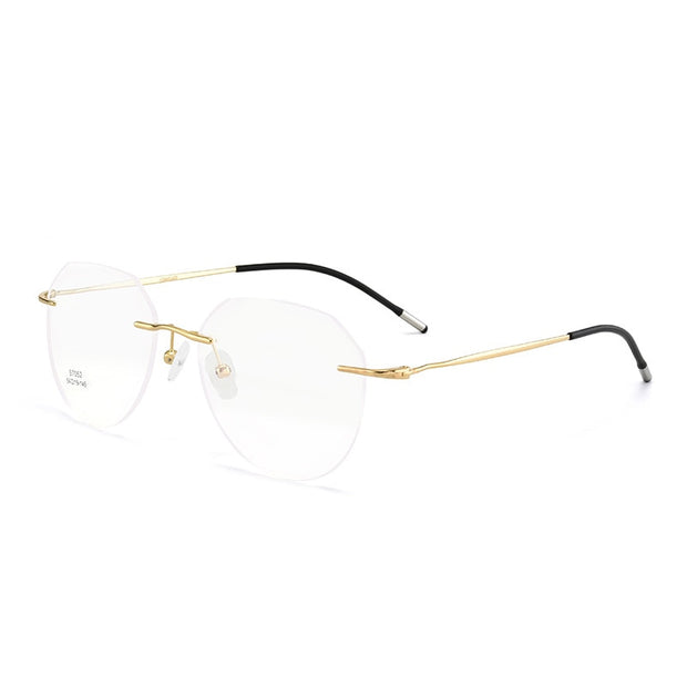 Ultralight Titanium Alloy Rimless Men Glasses Frame Square Eyeglasses