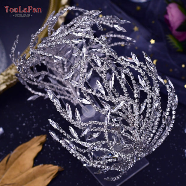 YouLaPan HP425 Wedding Tiara and Crown Rhinestone Headpiece Wedding Hair Accessories 
