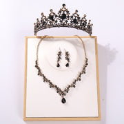 Baroque Costume Bridal Jewelry Sets Rhinestone Crystal Tiara Crown Earrings