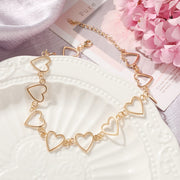 Trendy Pearl Heart Pendant Chain Necklace For Women Butterfly Choker Necklace