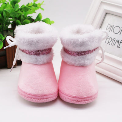 0~15m Infant Newborn Baby Girls Cashmere Plush Winter Boots