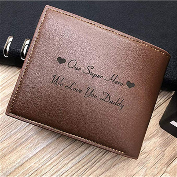 Personalized Wallet Men High Quality PU Leather for Him Engraved Wallets Men