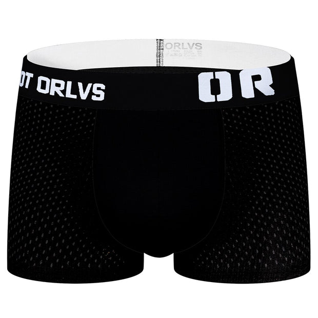 ORLVS Mesh MIke Fiber Cotton Boxershorts Men Comforable Panties Set