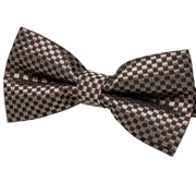Barry.Wang Mens Brown Bow Tie Plaid Cummerbund Checked