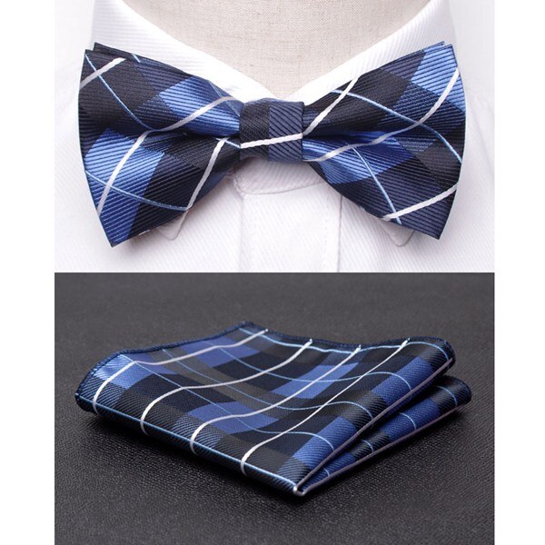 Men Bowtie Cravat Set Fashion Butterfly Party Wedding Ties