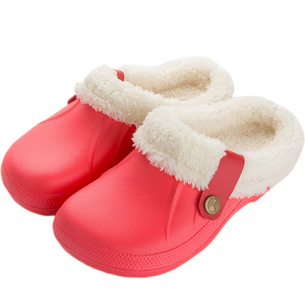Unisex Home Winter Clogs Indoor Fur Warm Slippers