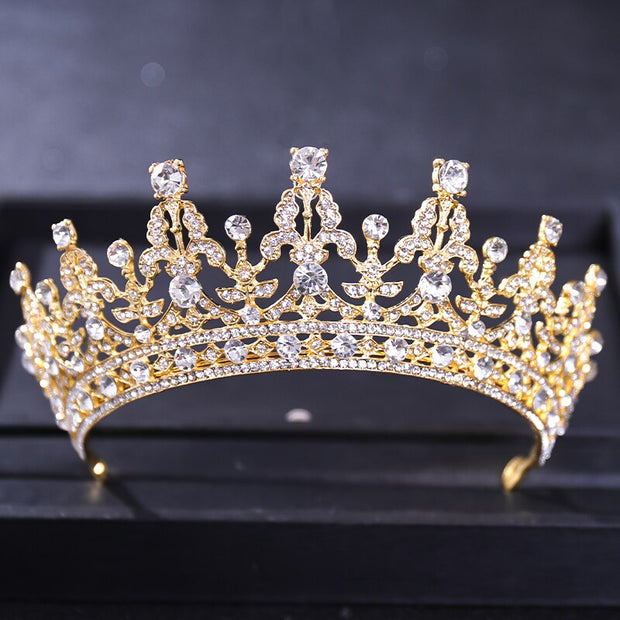 Baroque Vintage Crystal Crowns And Tiaras Rhinestone Princess Queen Crown