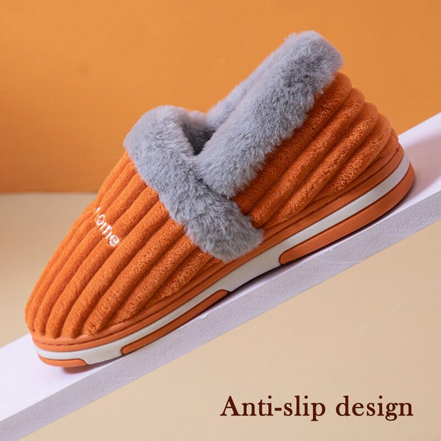 Women Winter Slippers Female Plush Thick Bottom