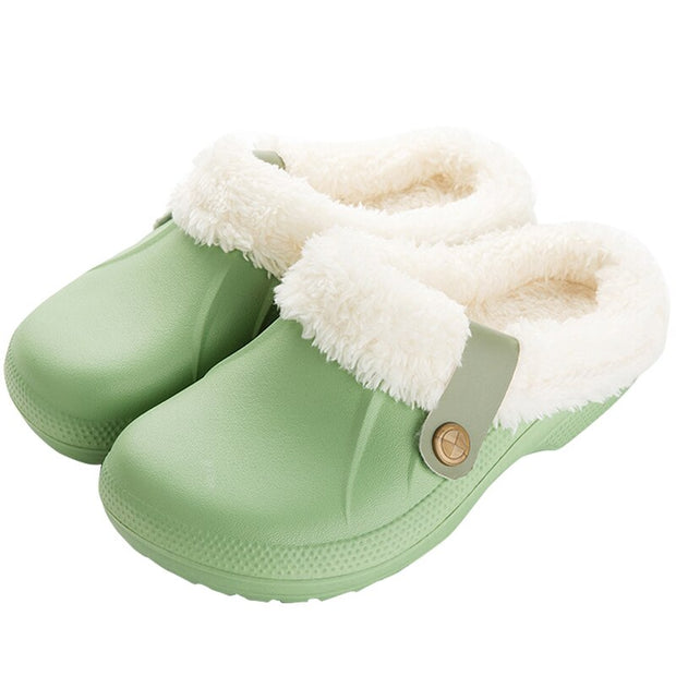Unisex Home Winter Clogs Indoor Fur Warm Slippers