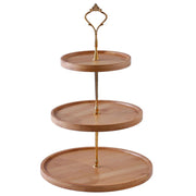 Kitchen Bamboo Tray Holiday Party 2/3L layer Fruit Plate Dessert Candy Dish