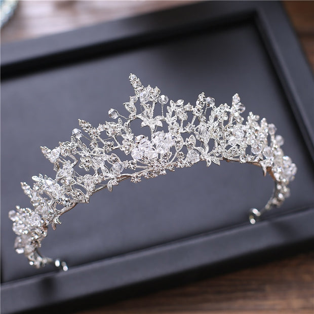 Luxury Bridal Tiara Hair Crown Wedding Hair Accessories for Women Silver Color