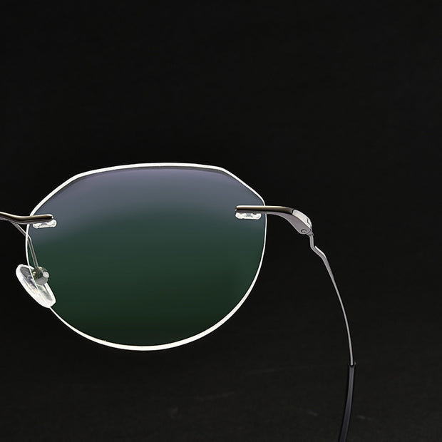 Ultralight Titanium Alloy Rimless Men Glasses Frame Square Eyeglasses