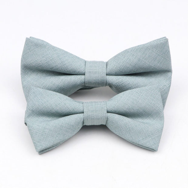 Soft Polyester Solid 15 Colors Father-son Bowtie Set