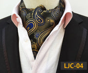 Men Vintage Cashew Floral Wedding Formal Cravat Ascot Scrunch