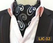 Men Vintage Cashew Floral Wedding Formal Cravat Ascot Scrunch