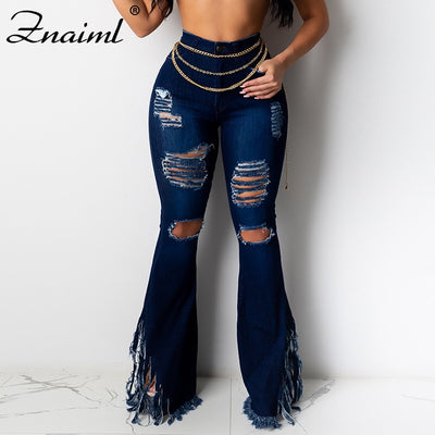 Znaiml Sexy Ripped Hole Denim Jeans