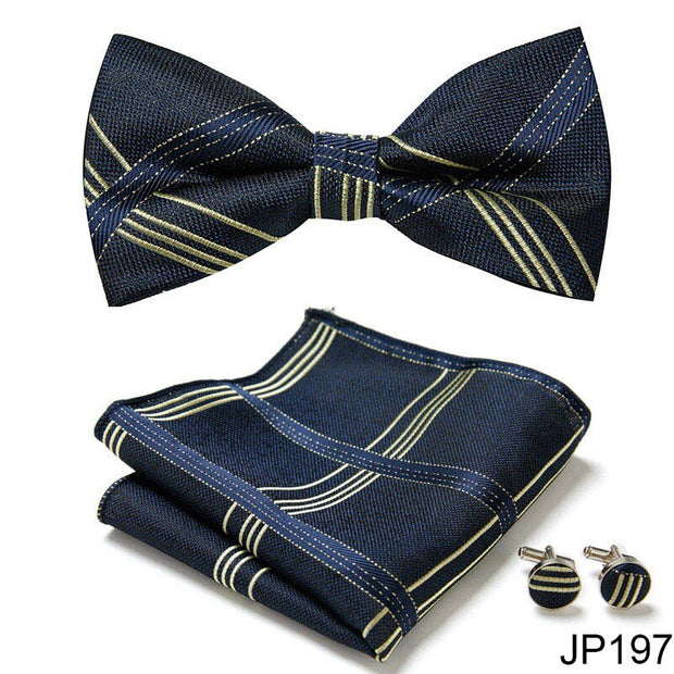 New Paisley  Bow Tie for men Wedding Bowtie Handkerchief Cufflink Set