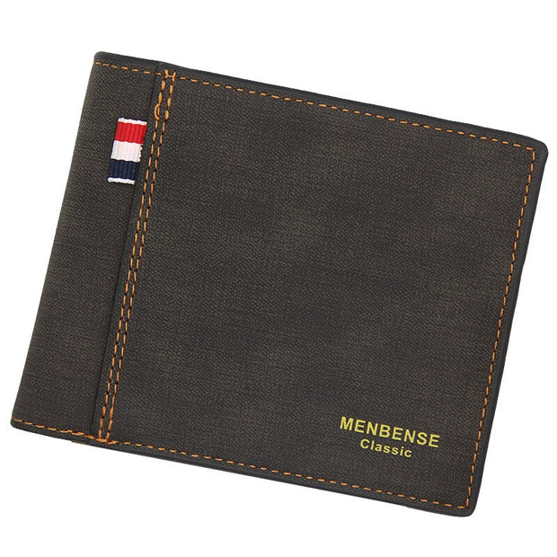 Men Engraved Photo Wallet High Quality PU Leather Short Wallet