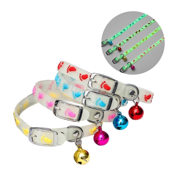 Pet Glowing Collars With Bells Glow At Night