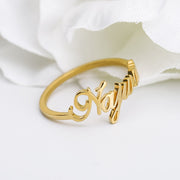 Custom Name Ring Band Custom Letters Initials Ring Stainless Steel