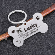 Engraved Pet Id Tags Custom Metal Bone Collar for Cat Silent Tag Personalized Collar