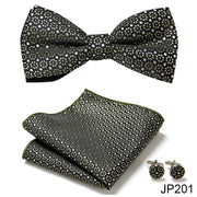 New Paisley  Bow Tie for men Wedding Bowtie Handkerchief Cufflink Set