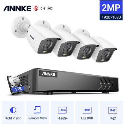 ANNKE 8CH 1080P Full Color Night Vision CCTV Outdoor/Indoor Security Camera