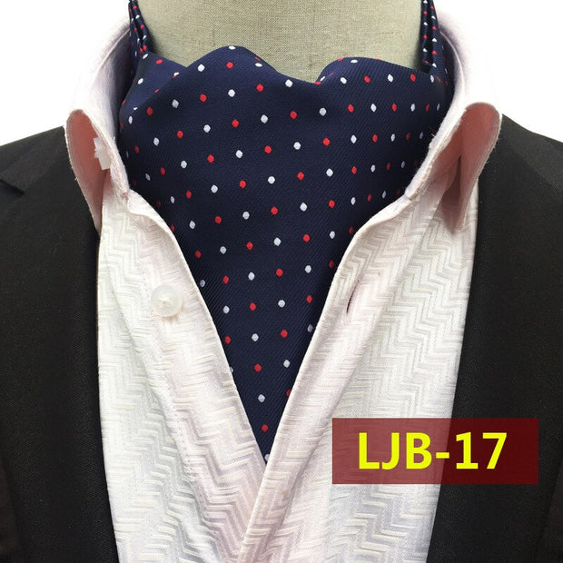 Men Vintage Cashew Floral Wedding Formal Cravat Ascot Scrunch
