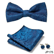 New Paisley  Bow Tie for men Wedding Bowtie Handkerchief Cufflink Set