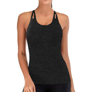 Gym Top Black Sleeveless Yoga Top Gym Women Shirt Fitness T-Shirts