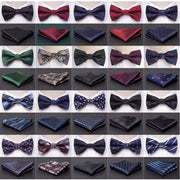 Men Bowtie Cravat Set Fashion Butterfly Party Wedding Ties