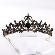 Vintage Baroque Black Color Queen Tiaras Crown Diadem Crystal